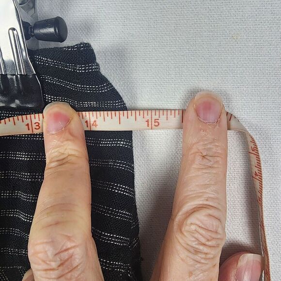 Sundance amelia pinstripe linen blend pleated trouser pants black white size P4 - Picture 4 of 7